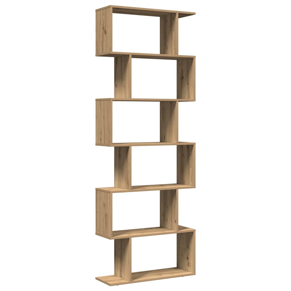 Room Divider Bookcase 6-Tier Artisan Oak 70x24x193 cm Engineered Wood